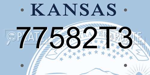 77582T3 Kansas License Plate