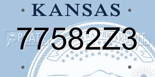 77582Z3 Kansas License Plate