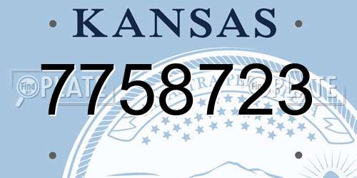 7758723 Kansas License Plate