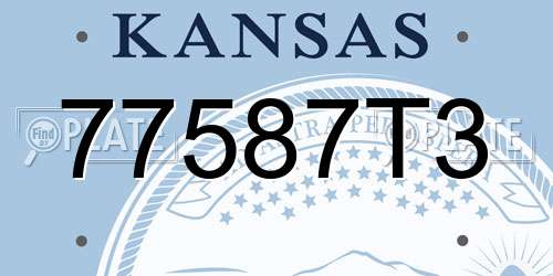 77587T3 Kansas License Plate