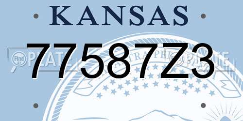 77587Z3 Kansas License Plate