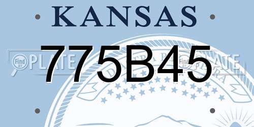 775B45 Kansas License Plate