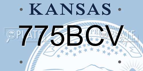 775BCV Kansas License Plate