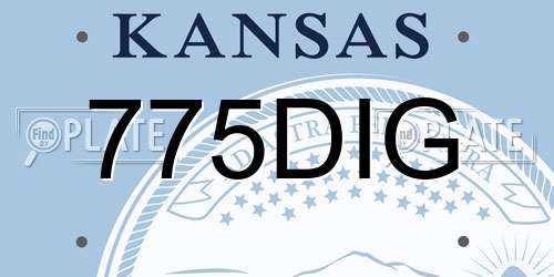 775DIG Kansas License Plate