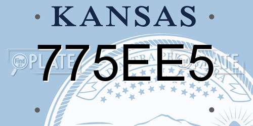 775EE5 Kansas License Plate