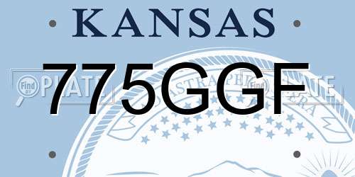 775GGF Kansas License Plate