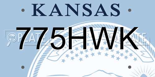 775HWK Kansas License Plate
