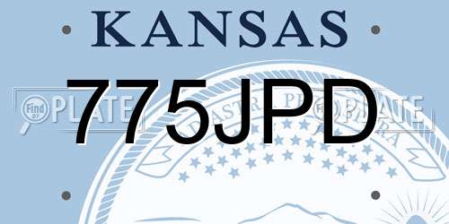 775JPD Kansas License Plate