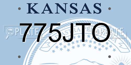 775JTO Kansas License Plate