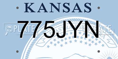 775JYN Kansas License Plate