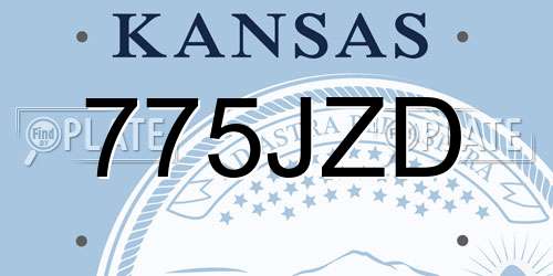 775JZD Kansas License Plate