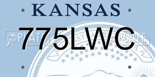 775LWC Kansas License Plate