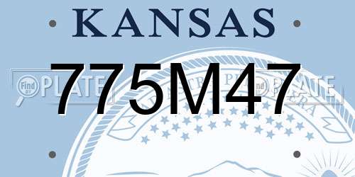 775M47 Kansas License Plate