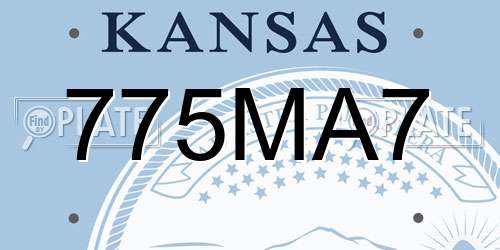 775MA7 Kansas License Plate