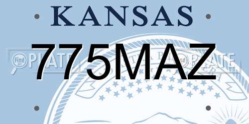 775MAZ Kansas License Plate
