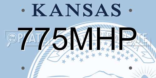 775MHP Kansas License Plate