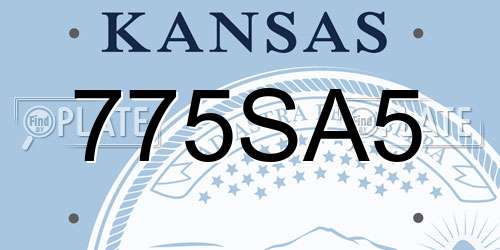 775SA5 Kansas License Plate