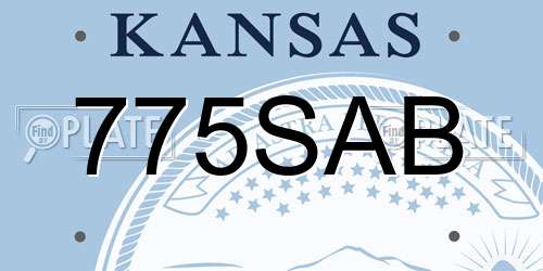 775SAB Kansas License Plate