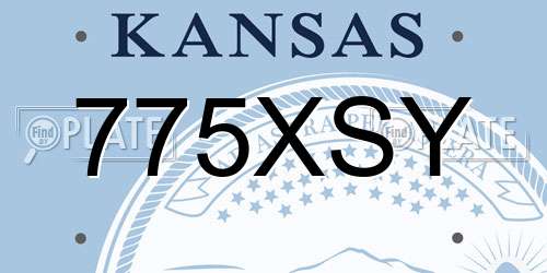 775XSY Kansas License Plate