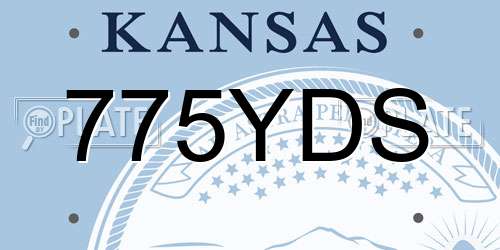 775YDS Kansas License Plate