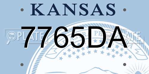 7765DA Kansas License Plate