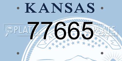 77665 Kansas License Plate