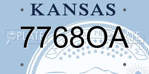 7768OA Kansas License Plate