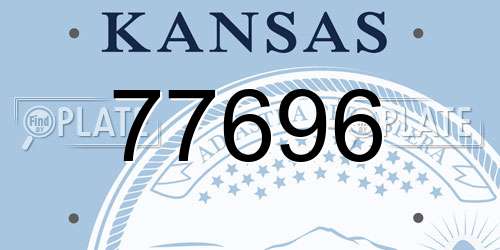 77696 Kansas License Plate