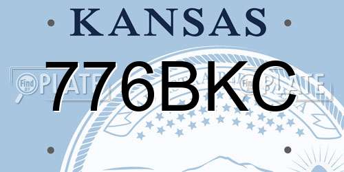 776BKC Kansas License Plate