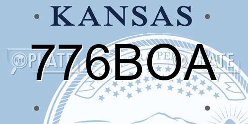 776BOA Kansas License Plate