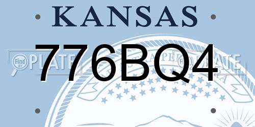 776BQ4 Kansas License Plate
