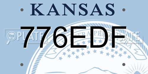 776EDF Kansas License Plate