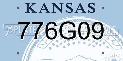 776G09 Kansas License Plate