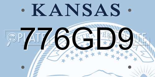 776GD9 Kansas License Plate