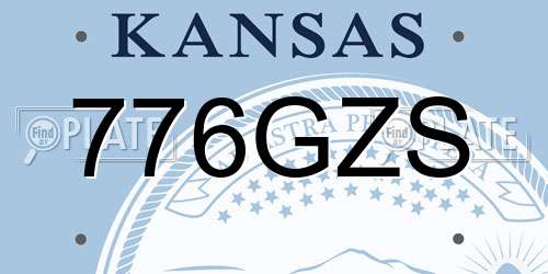 776GZS Kansas License Plate