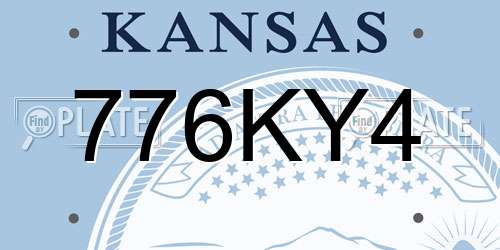 776KY4 Kansas License Plate