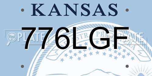 776LGF Kansas License Plate