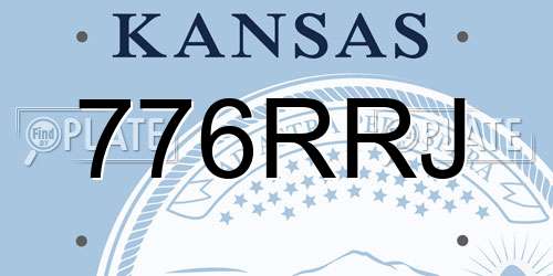 776RRJ Kansas License Plate