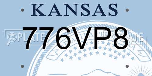 776VP8 Kansas License Plate