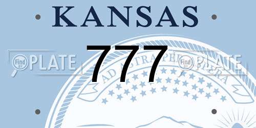777 Kansas License Plate
