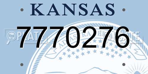 7770276 Kansas License Plate