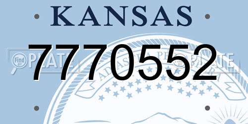 7770552 Kansas License Plate