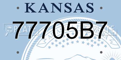 77705B7 Kansas License Plate