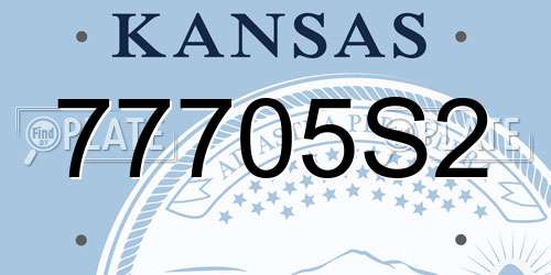 77705S2 Kansas License Plate