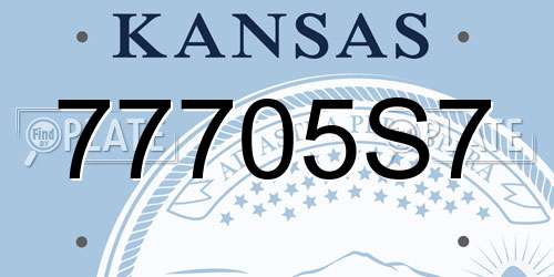 77705S7 Kansas License Plate