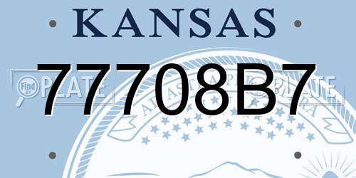 77708B7 Kansas License Plate