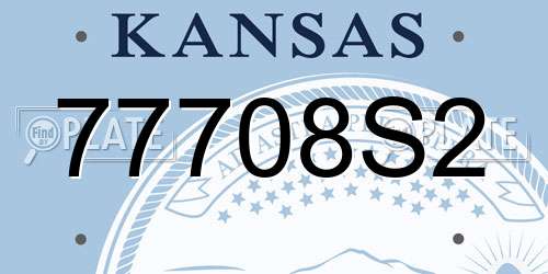 77708S2 Kansas License Plate