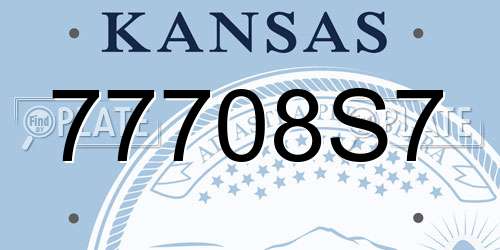77708S7 Kansas License Plate