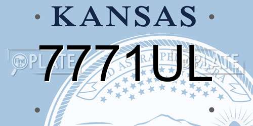 7771UL Kansas License Plate