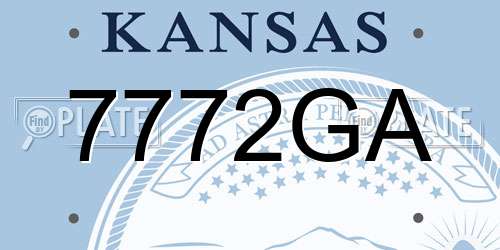 7772GA Kansas License Plate